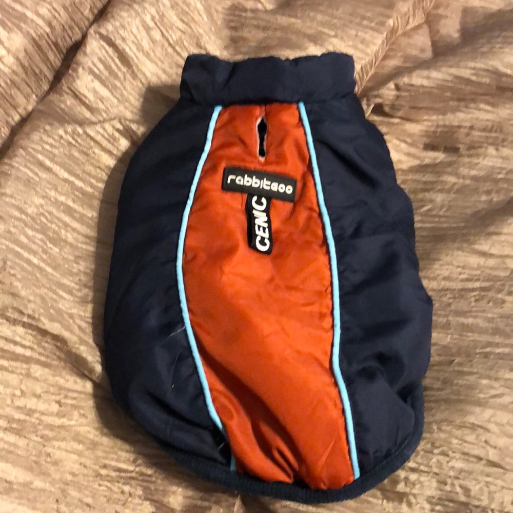 Small pet dog/cat waterproof vest with flannel lining snap closure -medium size